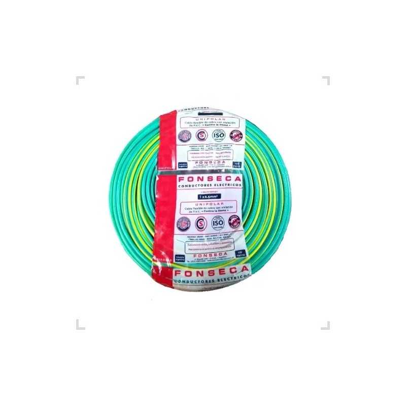 Cable Unipolar 4mm Verde/Amarillo 100mts FONSECA Cable Unipolar 4mm Verde/Amarillo 100mts FONSECA
