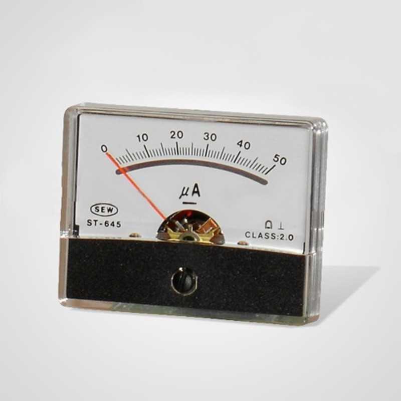 Amperimetro Analogico DC 50uA 61x47mm SEW Amperimetro Analogico DC 50uA 61x47mm SEW