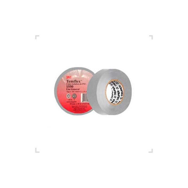 Cinta Aisladora Scotch 1550 19mm 10m Gris 3M Cinta Aisladora Scotch 1550 19mm 10m Gris 3M