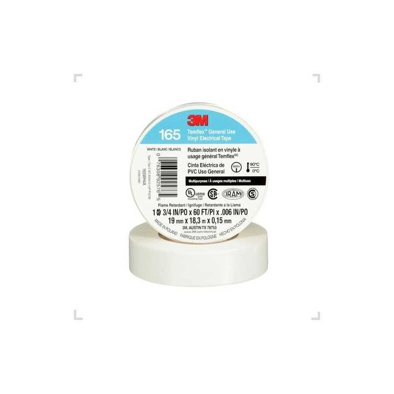 Cinta Aisladora 165 19mm 18mts Blanca 3M Cinta Aisladora 165 19mm 18mts Blanca 3M