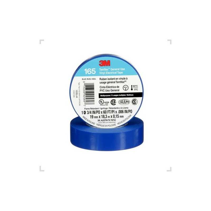 Cinta Aisladora 165 19mm 9mts Azul 3M Cinta Aisladora 165 19mm 9mts Azul 3M